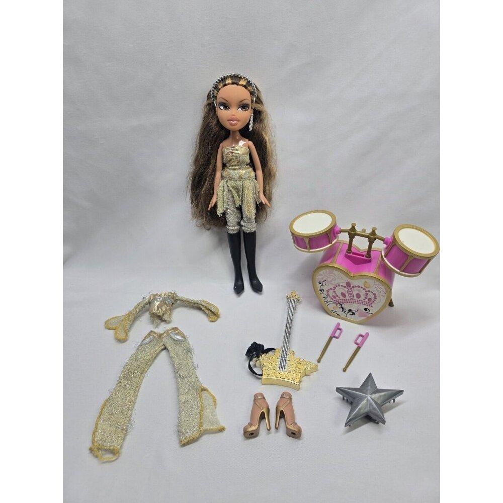 BRATZ Girlz Really Rock Yasmin Doll With Accessories And Drum Set